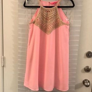 Lilly Pulitzer Neon Pink High Neck Swing Dress NWT